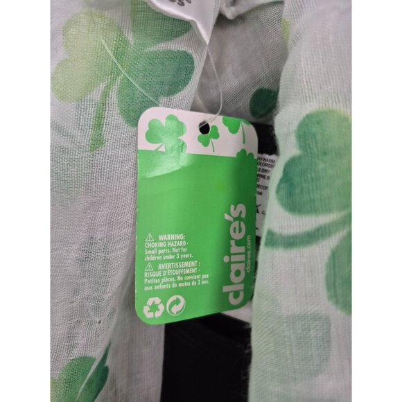 Shamrock Print Lightweight Infinity Scarf By Claires - Picture 2 of 4